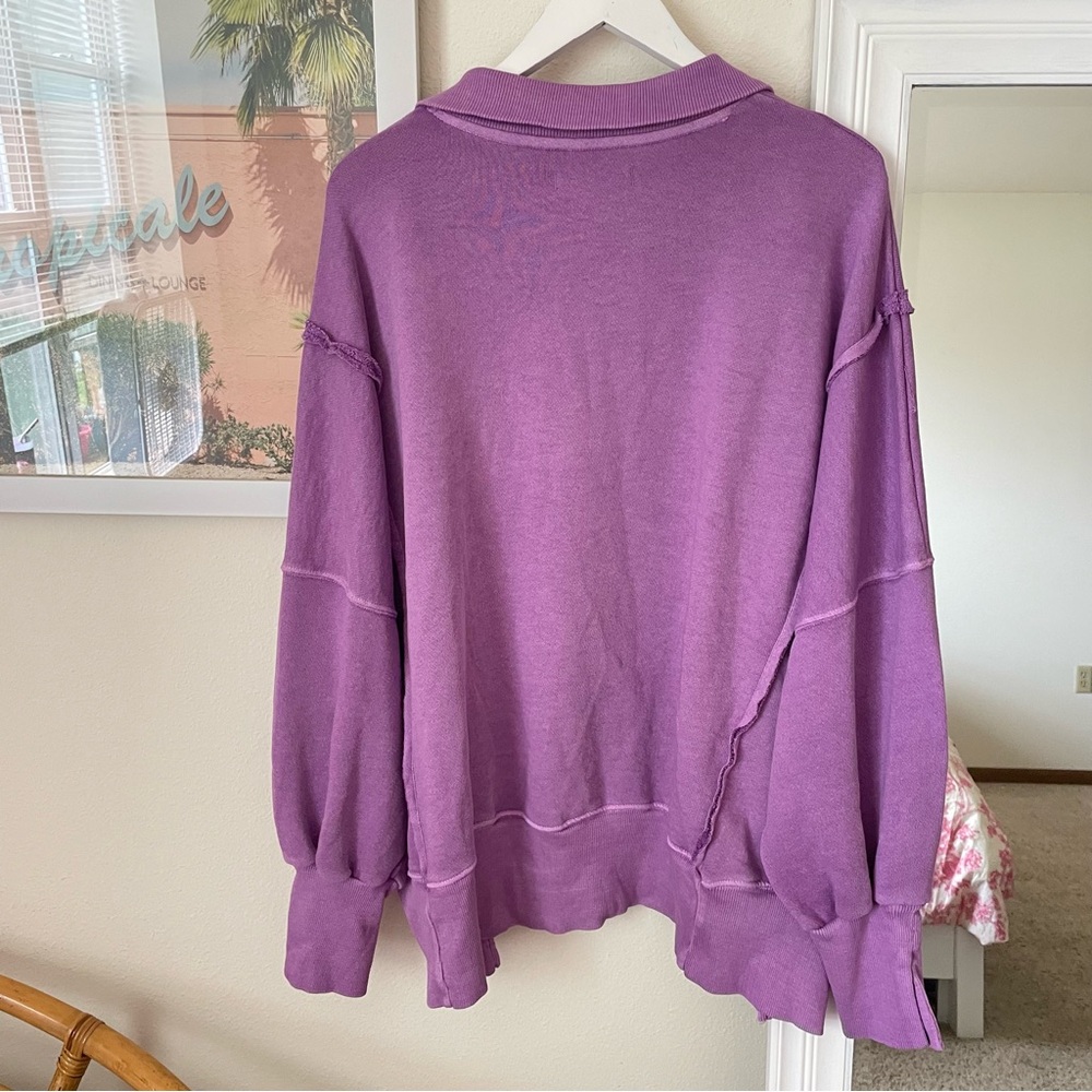 NEW Free People We The Free Camden Henley Pullover Sweatshirt Bubble Tea Large - Picture 7 of 7